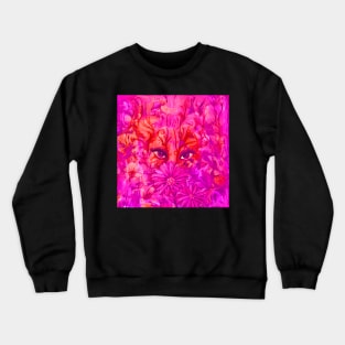 Beautiful Creature Artwork in Bright Pink and Orange Crewneck Sweatshirt